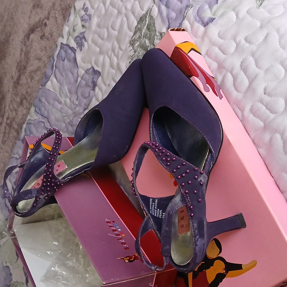 Salsero Purple 8M Slingback Heel